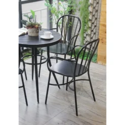 Alumiinipöytä musta Ø 70cm