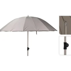 Aurinkovarjo ø190cm taitettava varsi harmaa