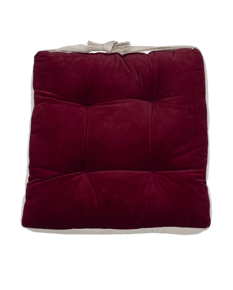 Istuintyyny samettia 40x40cm burgundy