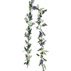 Kukkaköynnös valkoiset ja liilat kukat 180cm