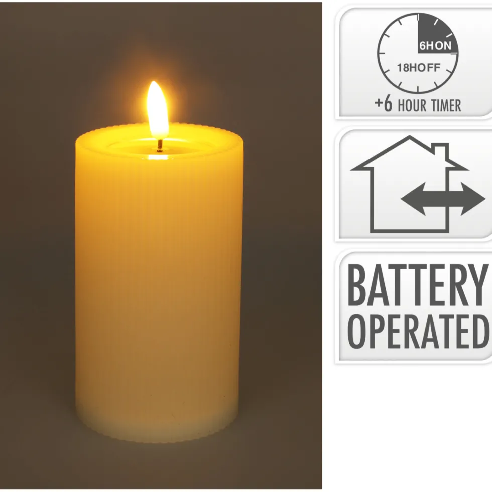LED-kynttilä 75x150mm valkoinen