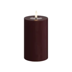 LED pöytäkynttilä 7,5×12,5cm burgundi