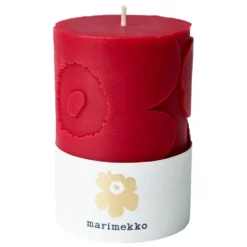 Marimekko Unikko pöytäkynttilä 6,5x10cm tummanpunainen