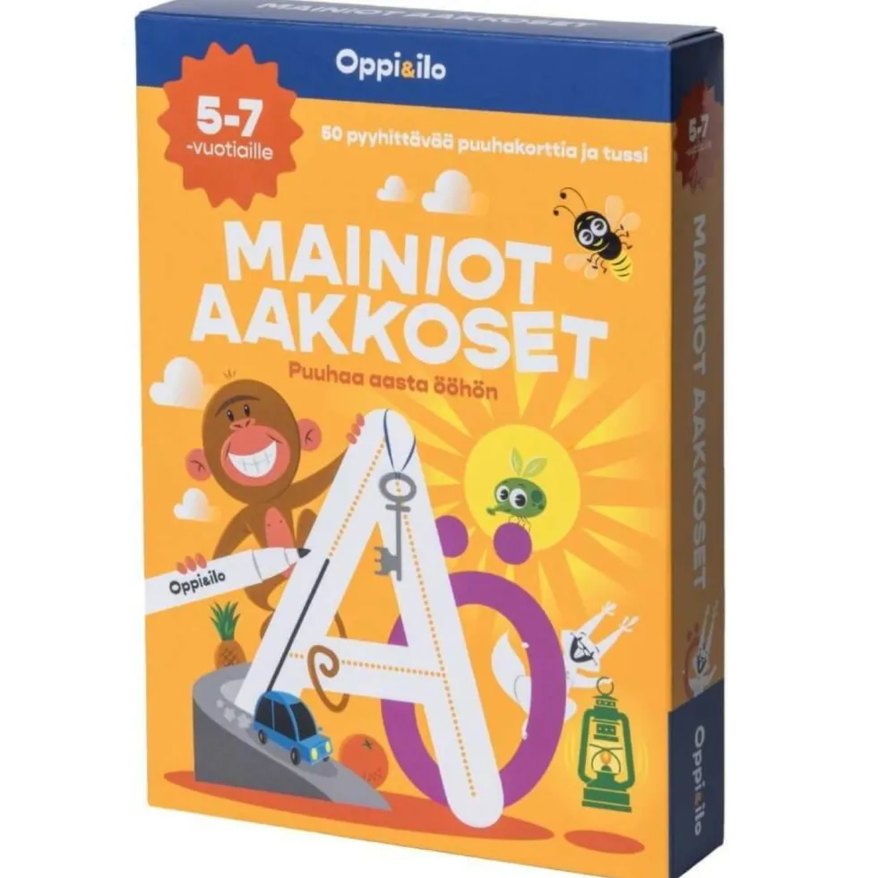 Oppi&ilo Mainiot aakkoset-puuhakortit