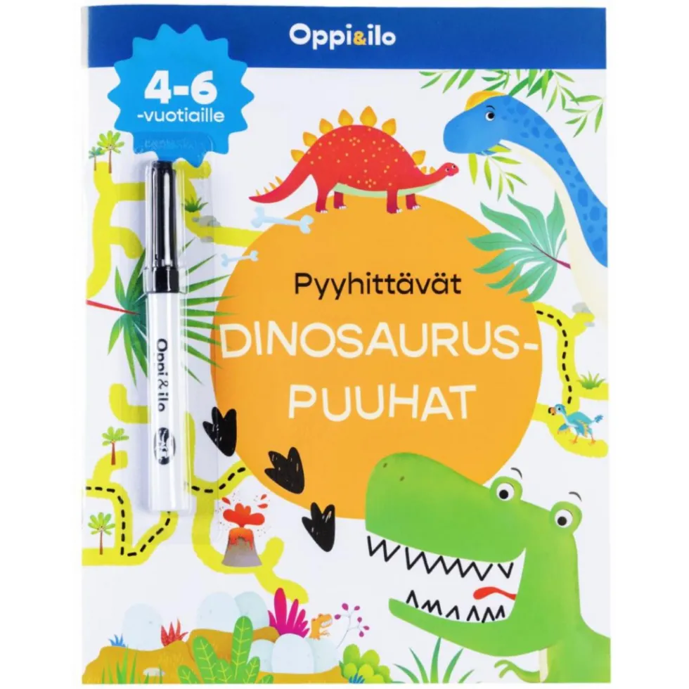 Oppi&ilo Pyyhittävät Dinosauruspuuhat -puuhakirja