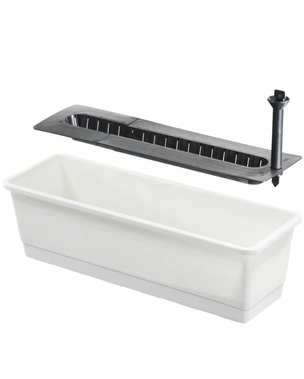 Parvekelaatikko 55cm altakastelu valkoinen