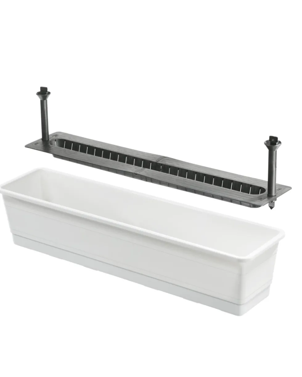 Parvekelaatikko 75 cm valkoinen altakastelu