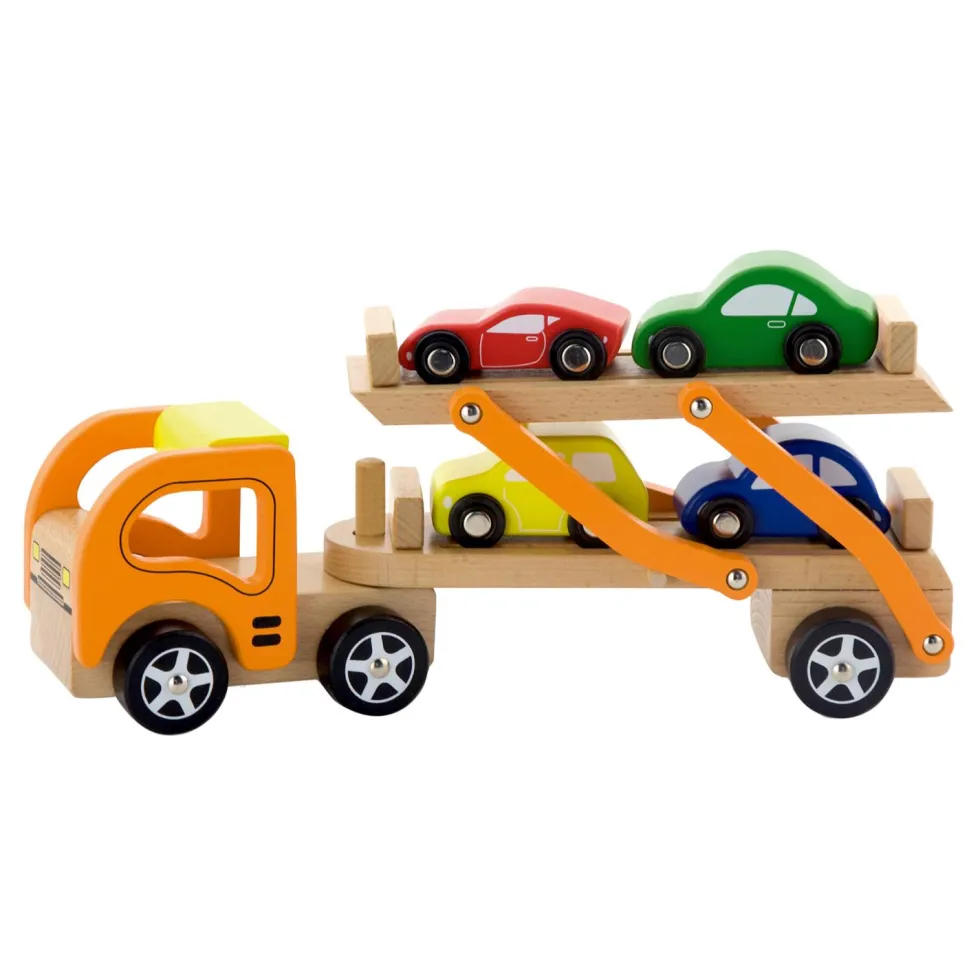Puinen rekka ja 4 autoa