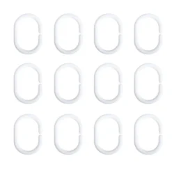 Suihkuverhorenkaat 12kpl valkoinen