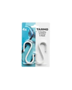 Tarmo S-koukku teräs valkoinen 4kpl