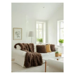 Tekoturkistyyny Wooly 45x45cm ruskea